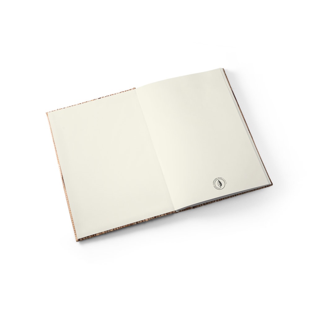 NERUDA. Libreta A5 de fibra de paja natural con páginas rayadas con material certificado FSC™ y otros materiales controlados