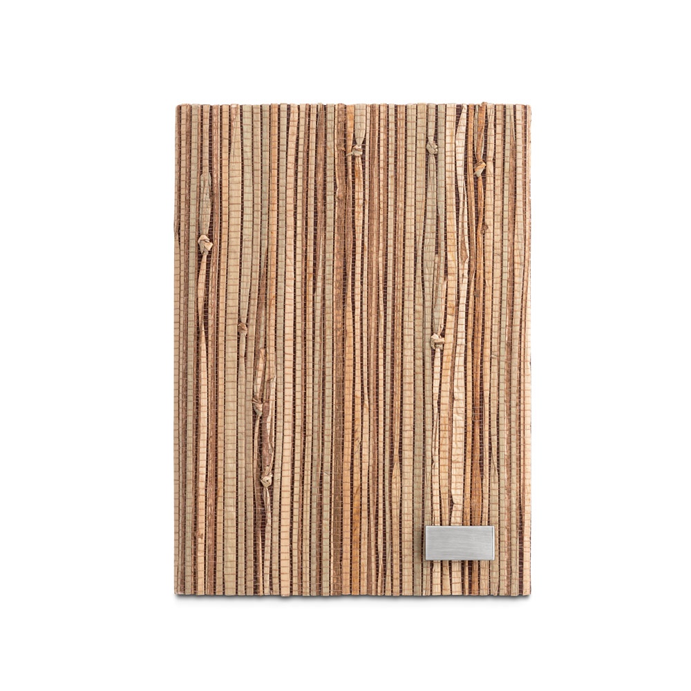 NERUDA. Libreta A5 de fibra de paja natural con páginas rayadas con material certificado FSC™ y otros materiales controlados