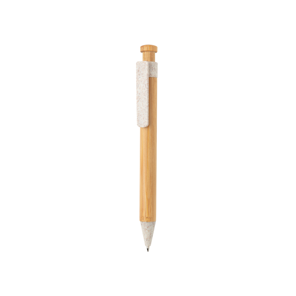Bolígrafo de bambú con clip de trigo