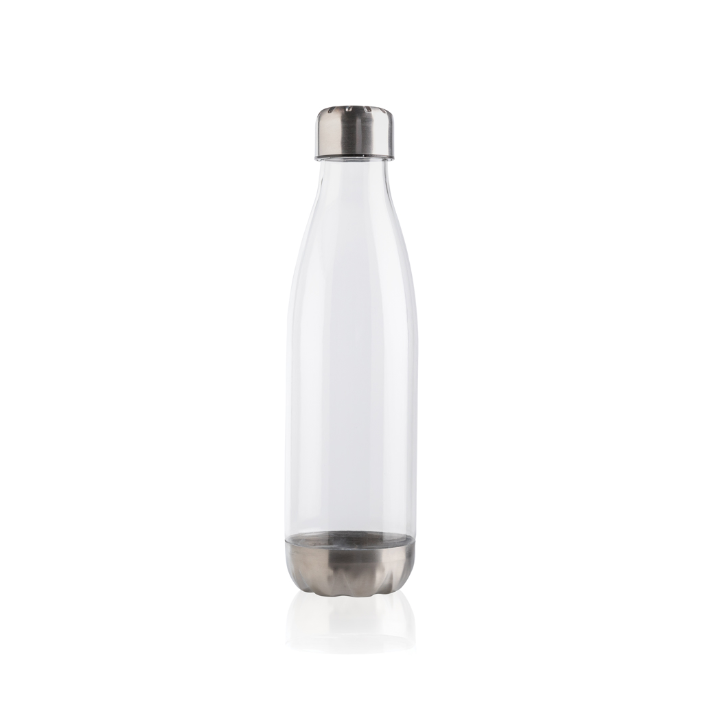Botella de agua estanca con tapa de acero inoxidable.