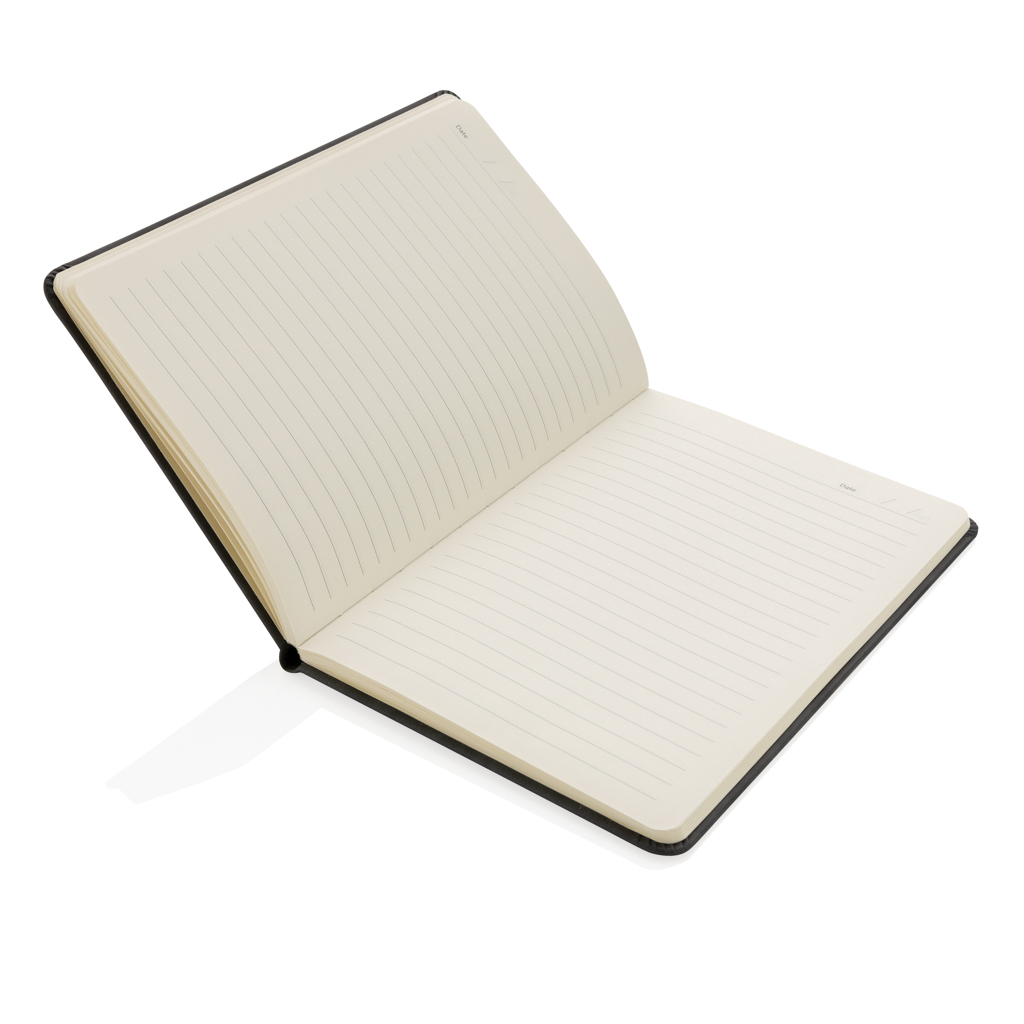 Cuaderno A5 de PU de tapa dura con soporte para teléfono