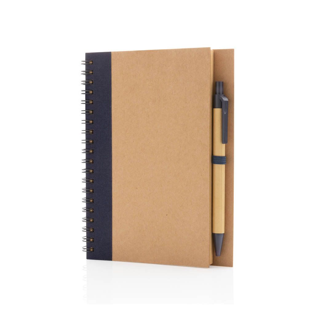 Cuaderno de espiral kraft con bolígrafo