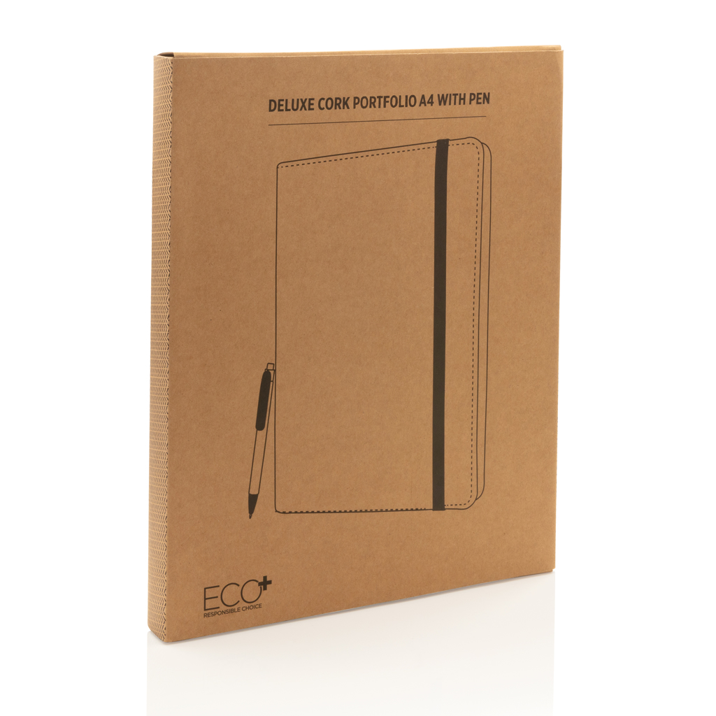 Libreta de corcho Deluxe A4 con bolígrafo