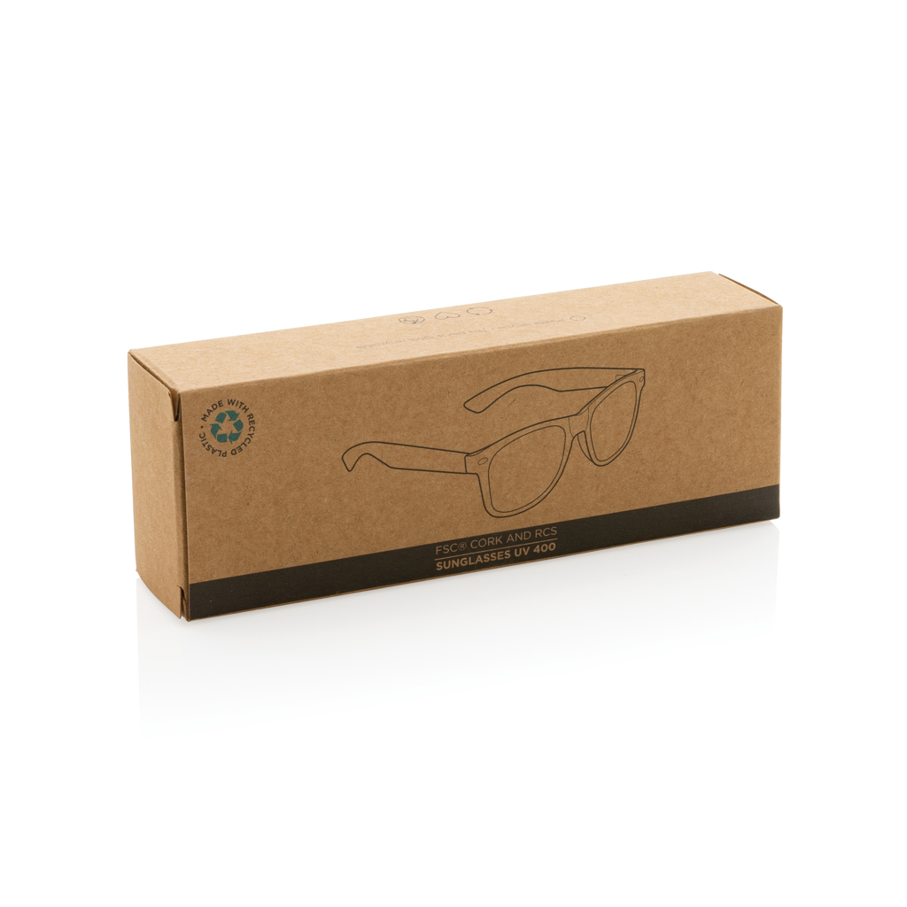 Gafas de sol de plástico PC reciclado GRS con corcho