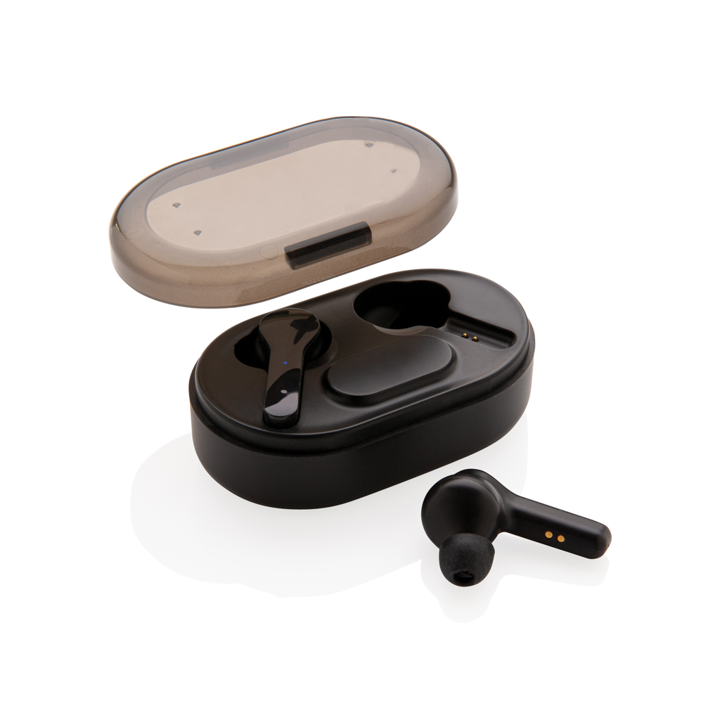 Auriculares TWS con logotipo iluminado en estuche de carga
