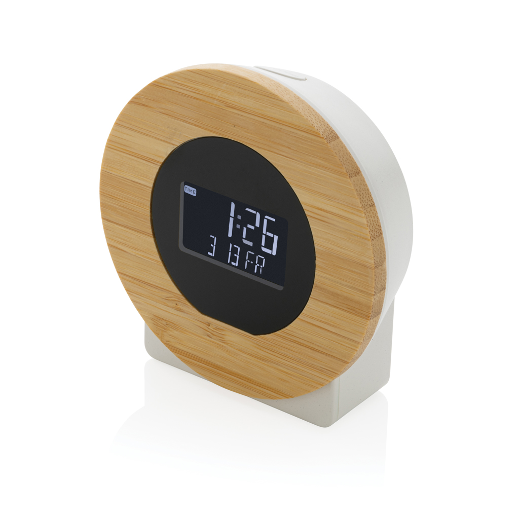 Reloj de escritorio Utah RCS rplastic y bambú LCD