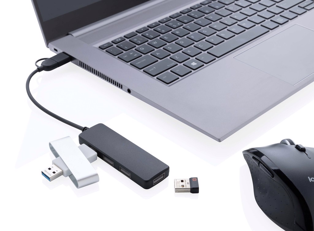 Puerto USB RCS de plástico reciclado con doble entrada