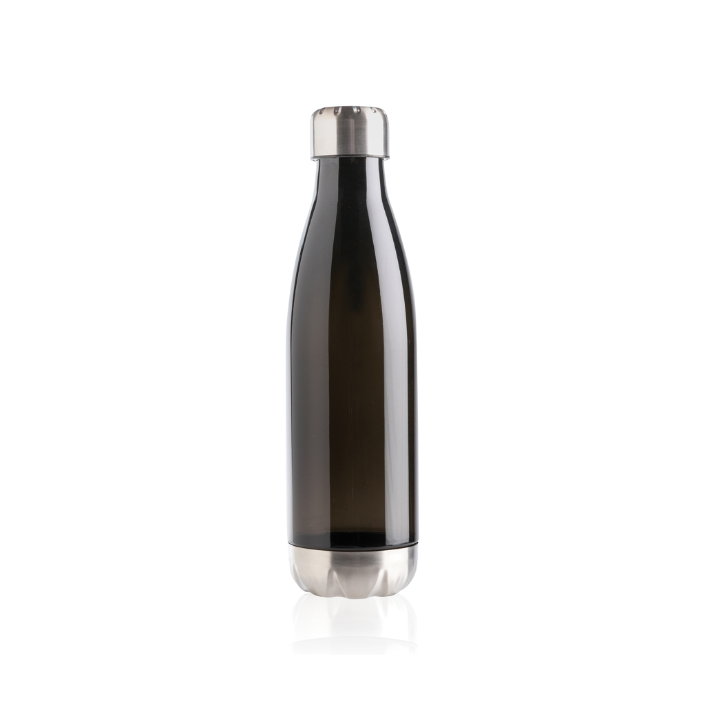 Botella de agua estanca con tapa de acero inoxidable.