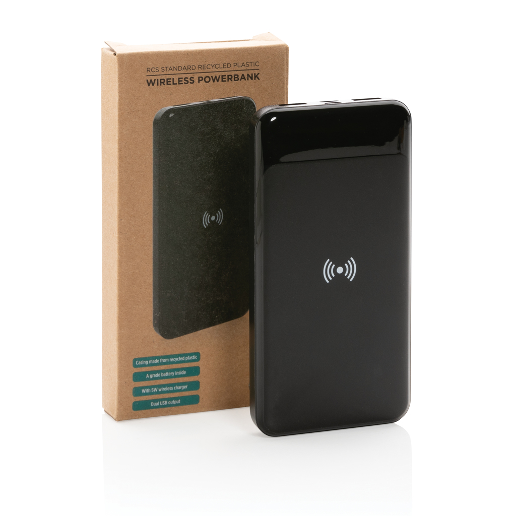 Powerbank inalámbrico de plástico reciclado estándar RCS