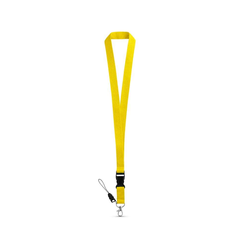 ANQUETIL. Lanyard de poliéster con mosquetón metálico