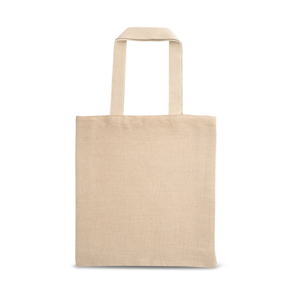 PADOVA. Saco de juco (275 g/m²) com bolso interior em 100% algodão (120 g/m²)