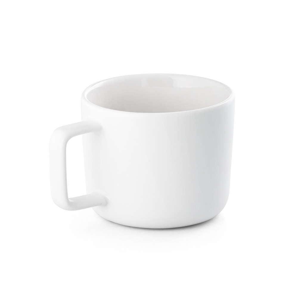 FANGIO. Taza de cerámica con tapa y base de bambú de 230 mL