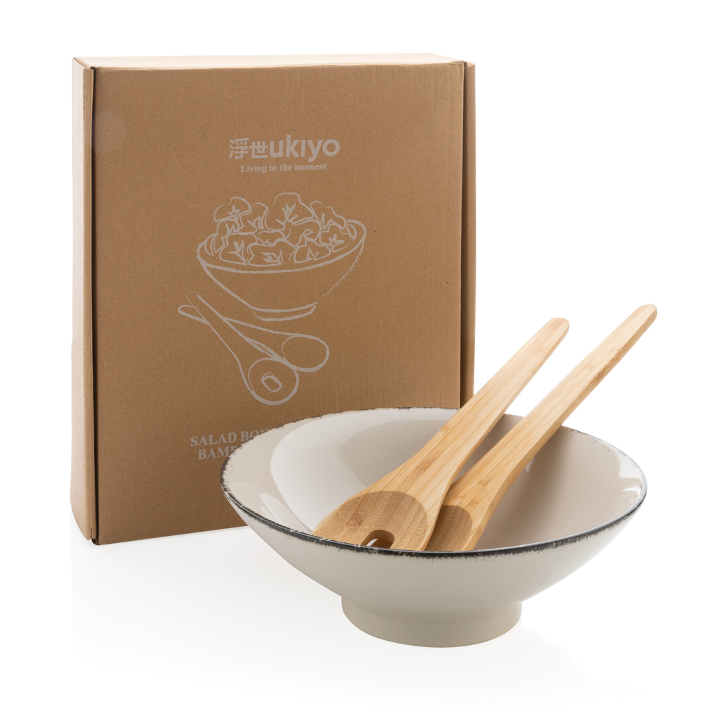 Ensaladera Ukiyo con servidor de bambú
