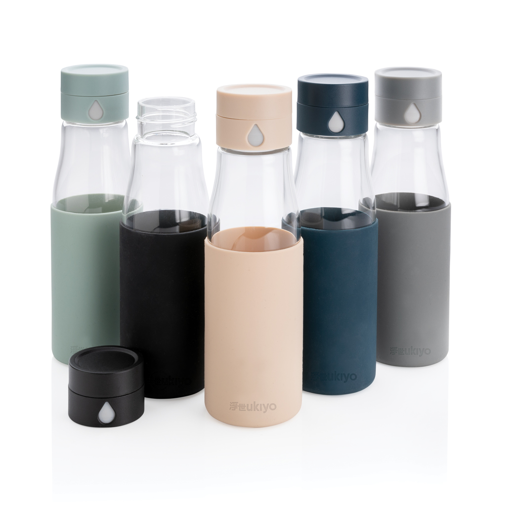 Botella de hidratación de vidrio Ukiyo con funda