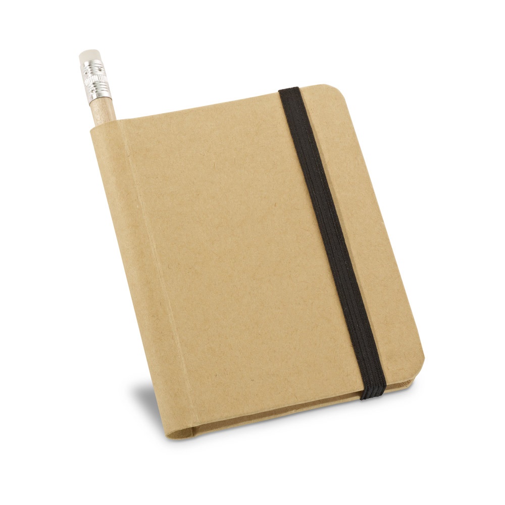 BRONTE. Bloc de notas A7 con páginas lisas, de papel 100% reciclado
