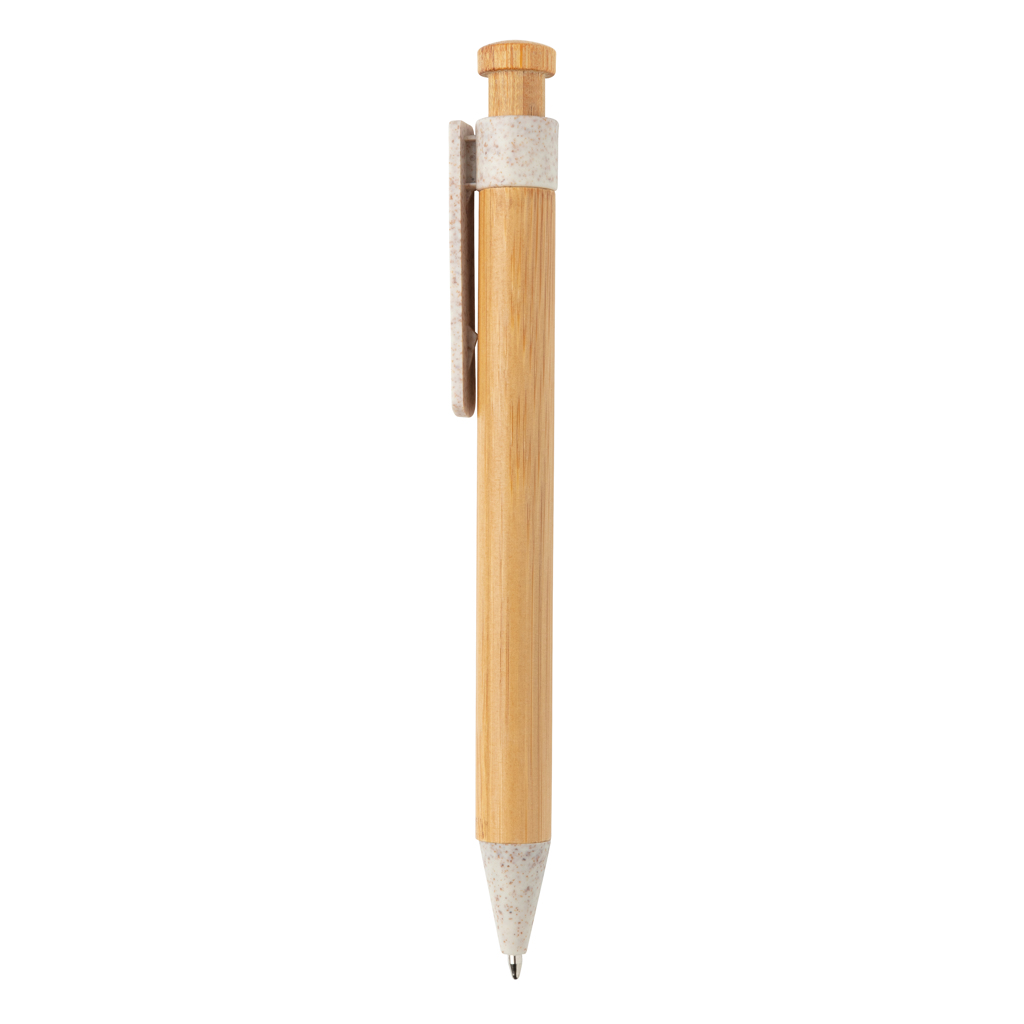 Bolígrafo de bambú con clip de trigo