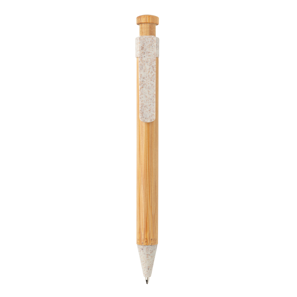 Bolígrafo de bambú con clip de trigo