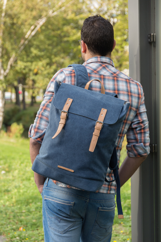 Mochila para portátil de lona sin PVC
