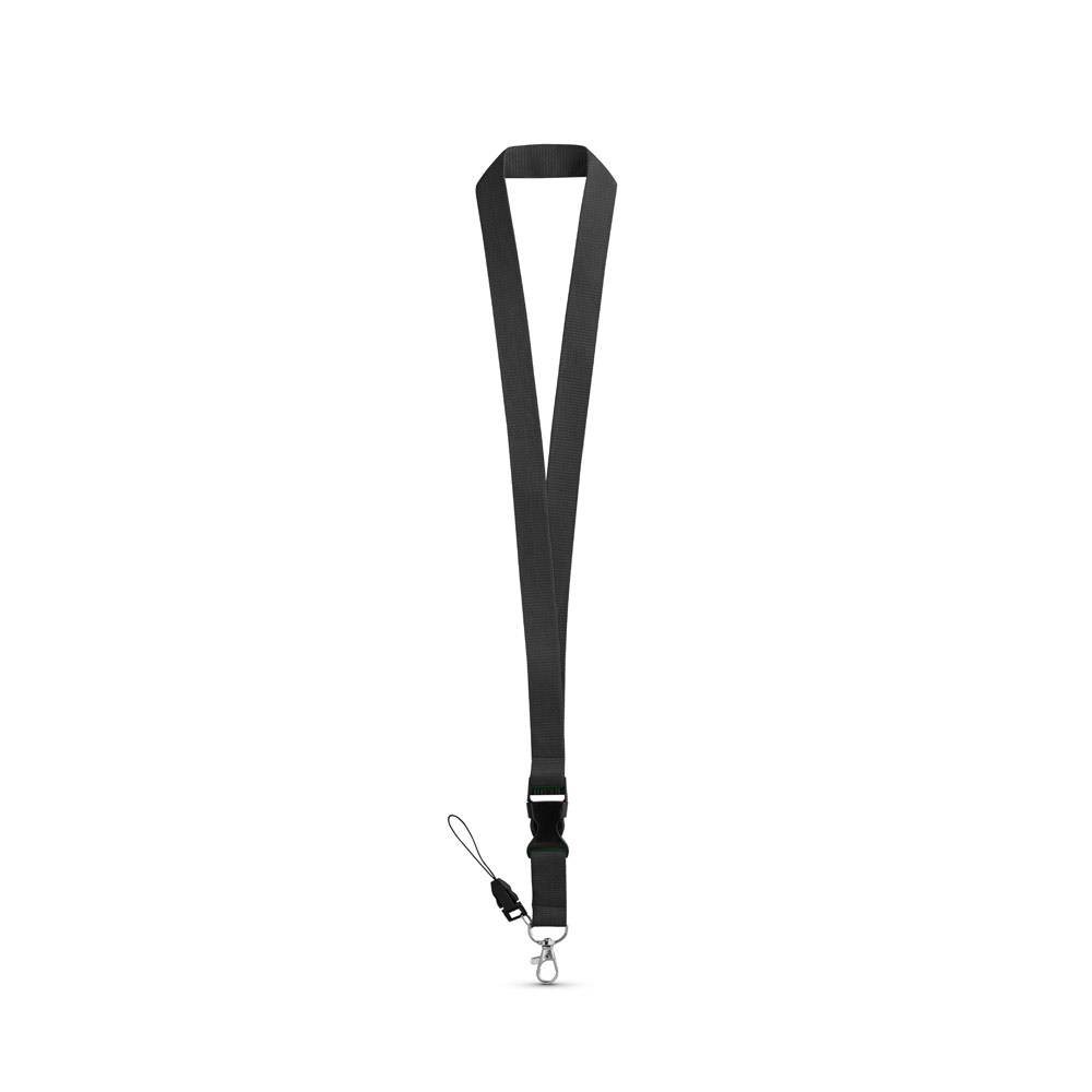 ANQUETIL. Lanyard de poliéster con mosquetón metálico
