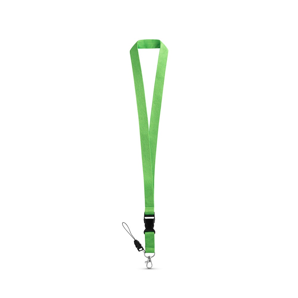 ANQUETIL. Lanyard de poliéster con mosquetón metálico