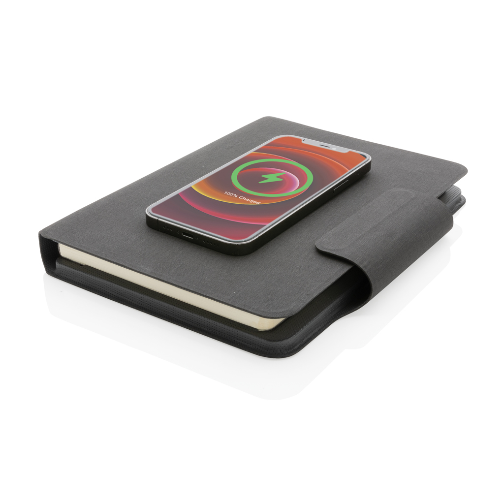 Libreta Artic magnética A5 con carga inalámbrica 10W