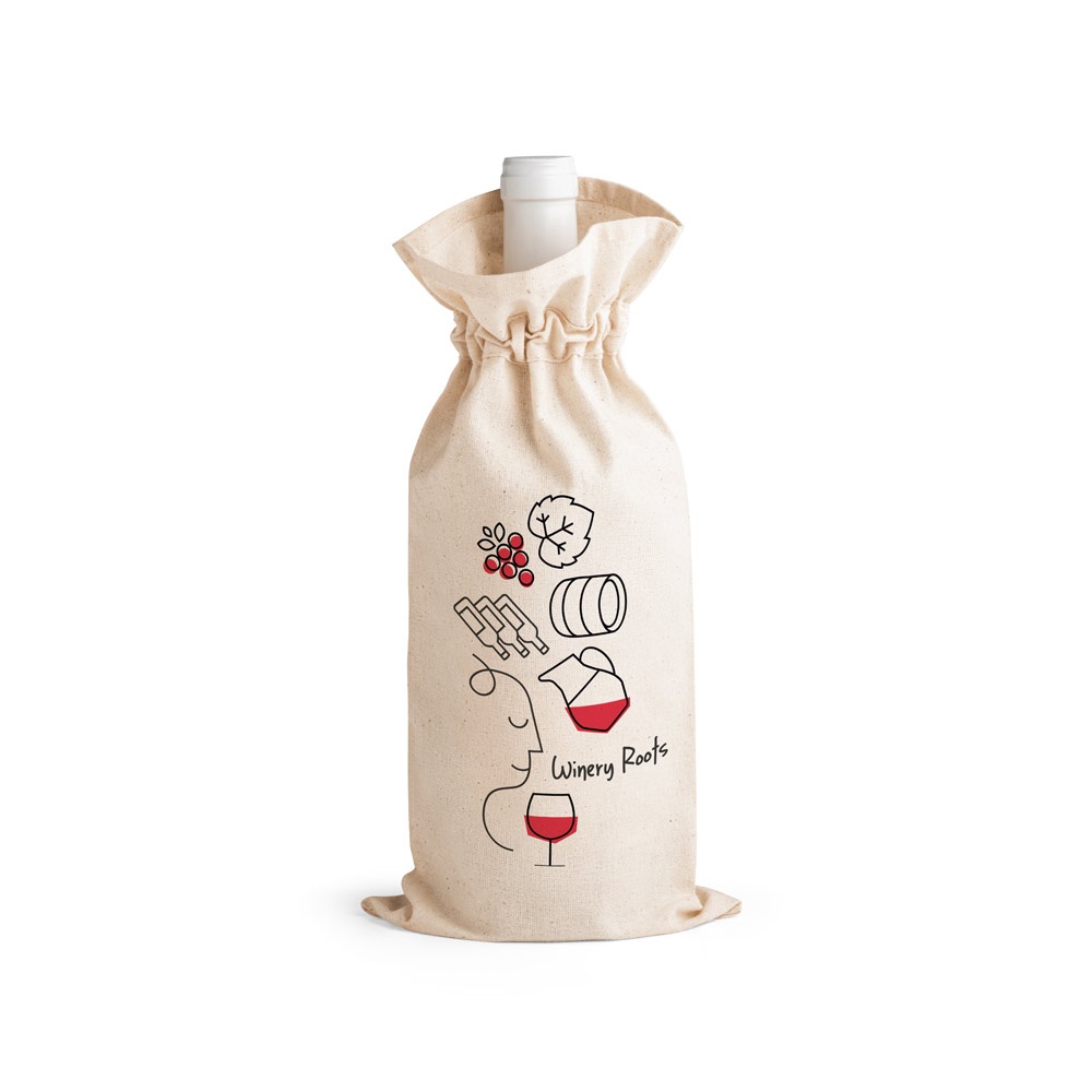 JEROME. Bolsa para botella 100% algodón (180 g/m²)