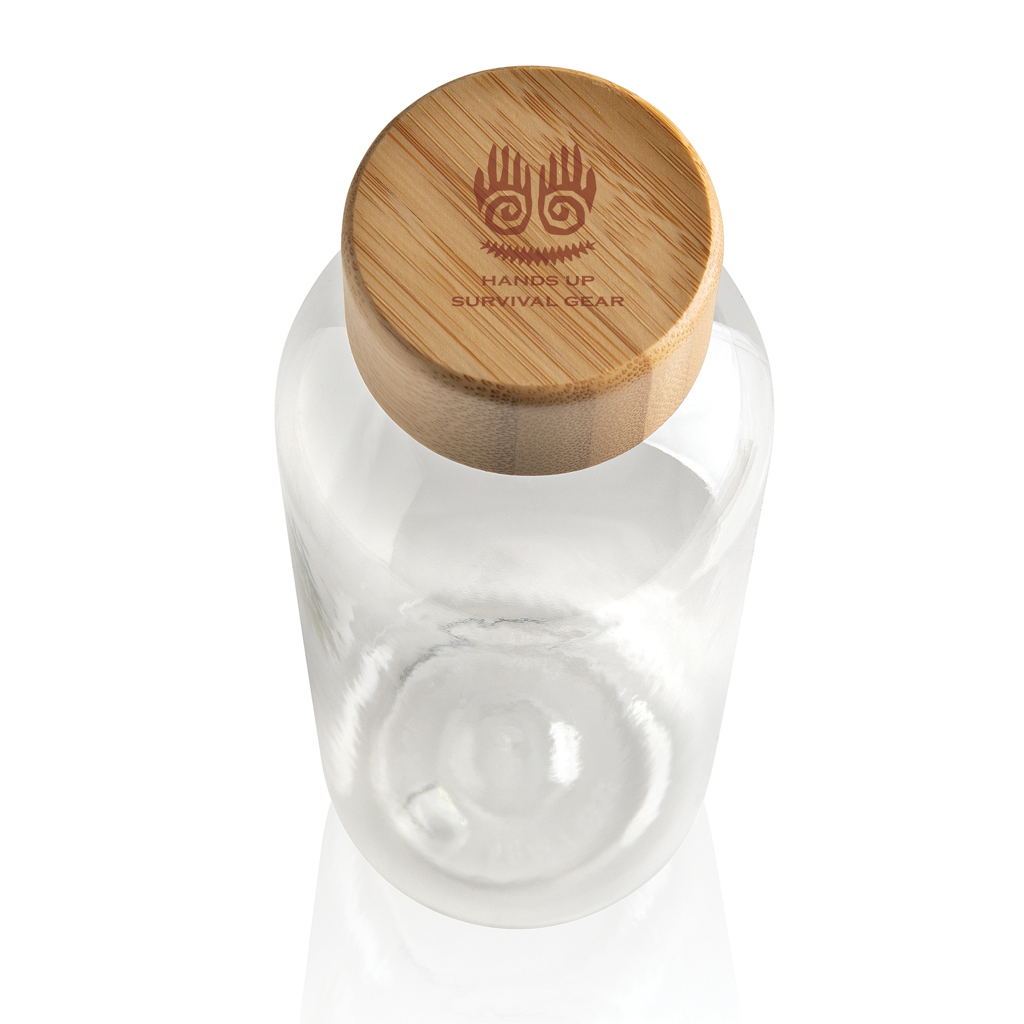 Botella RCS RPET con tapa de bambú