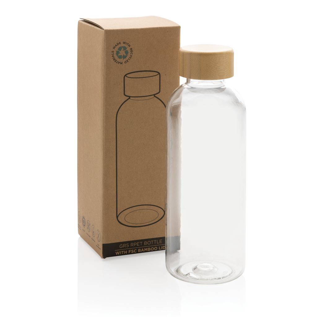 Botella RCS RPET con tapa de bambú