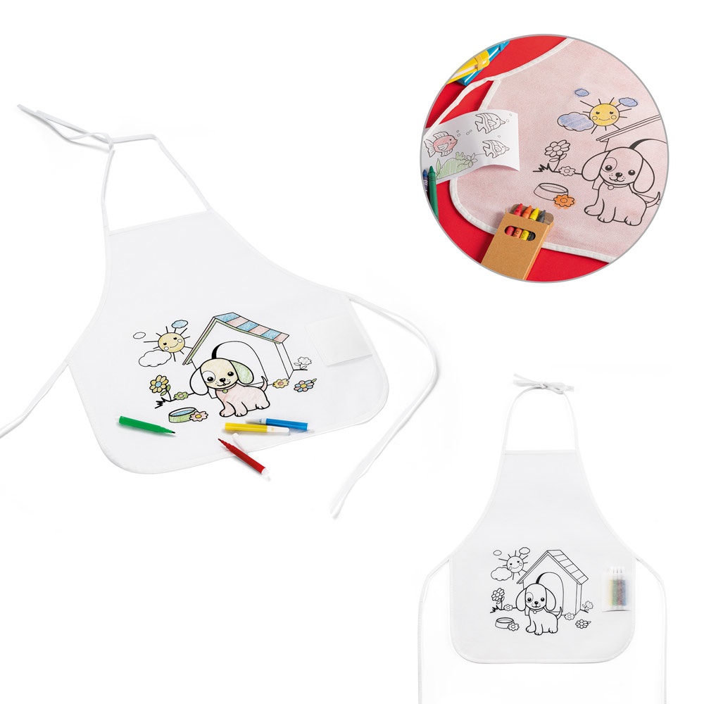 NILO. Delantal infantil para colorear en tejido sin tejer (80 g/m²)
