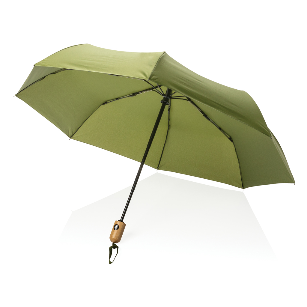Paraguas automático RPET 190T bambú de 21" Impact AWARE ™