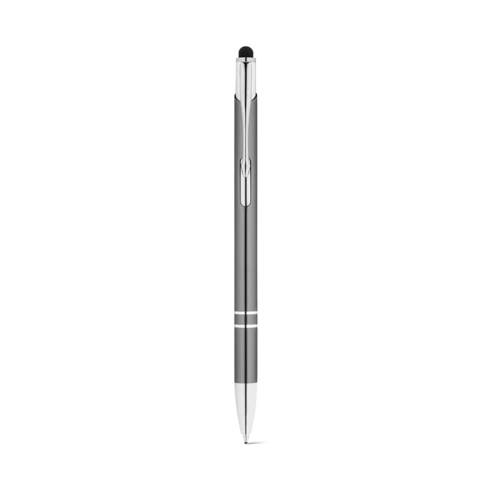 GALBA. Bolígrafo de aluminio con punta táctil y clip