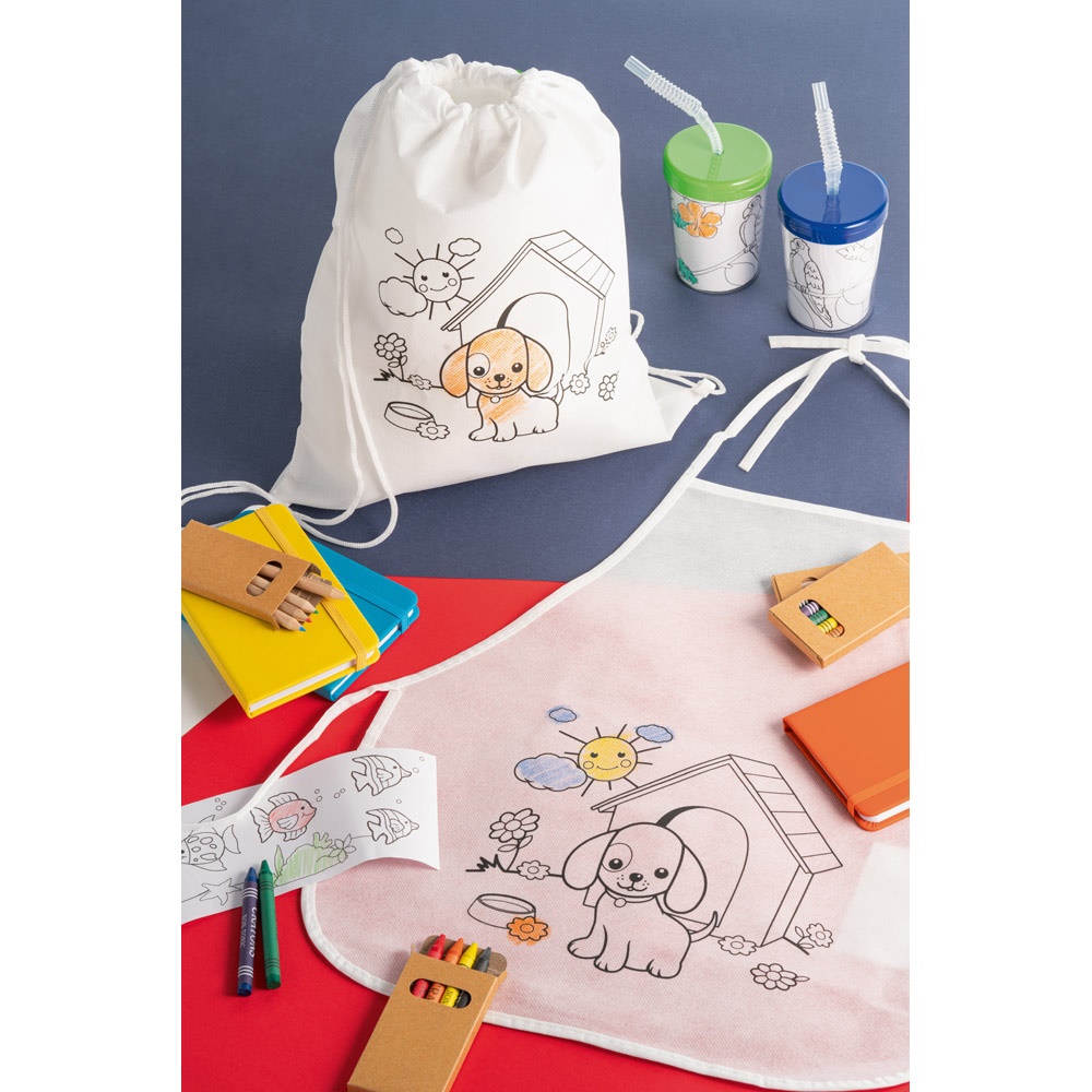 DRAWS. Bolsa infantil con cordón para colorear (80 g/m²)