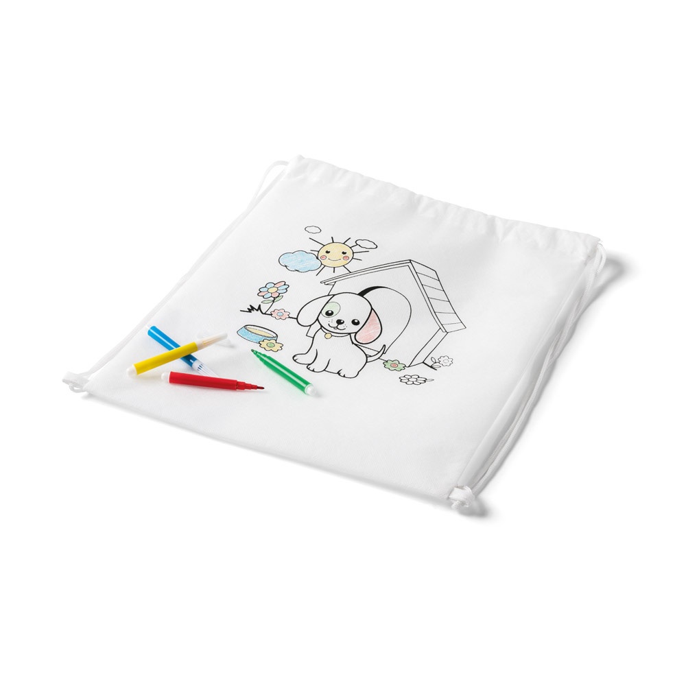 DRAWS. Bolsa infantil con cordón para colorear (80 g/m²)