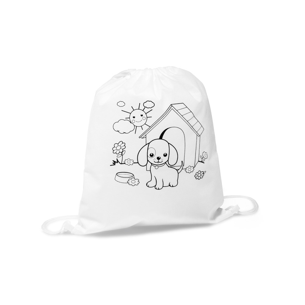 DRAWS. Bolsa infantil con cordón para colorear (80 g/m²)