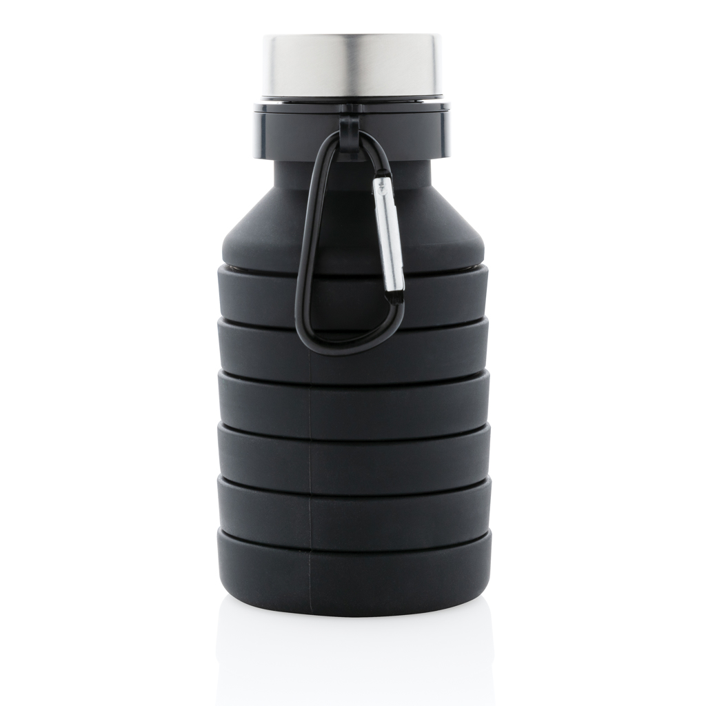 Botella de silicona plegable antigoteo con tapa