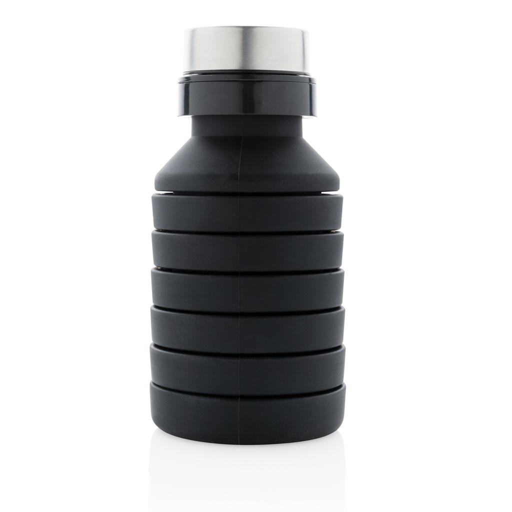 Botella de silicona plegable antigoteo con tapa