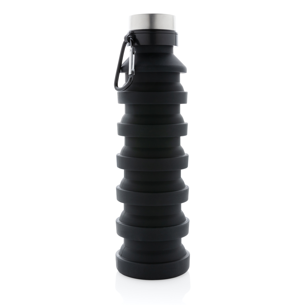 Botella de silicona plegable antigoteo con tapa