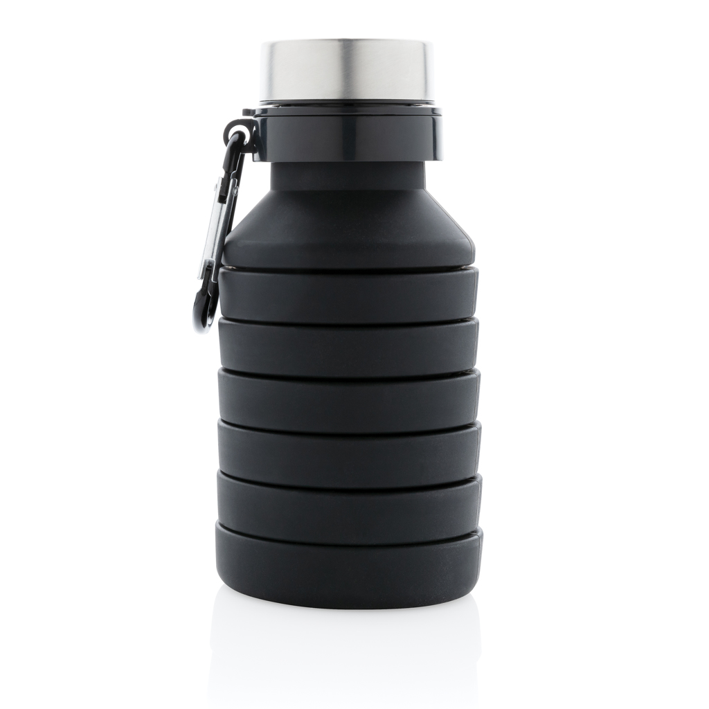 Botella de silicona plegable antigoteo con tapa