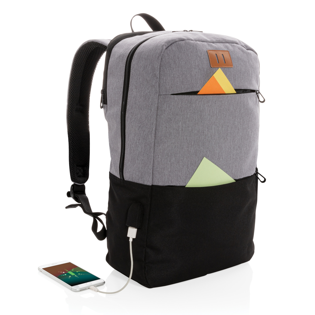 Moderna mochila portátil de 15.6" USB y RFID sin PVC