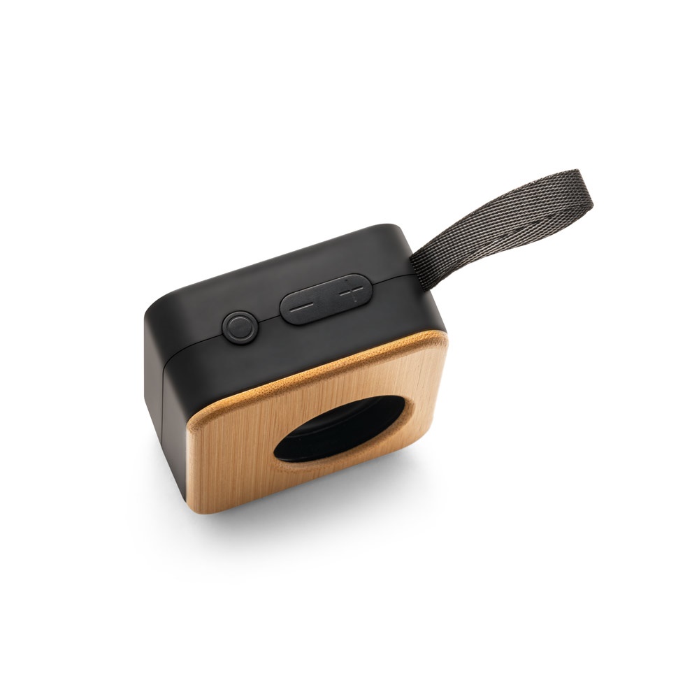 MAYER. Altavoz portátil de 3W con 4h de autonomía, fabricado en bambú y ABS reciclado (100% rABS)