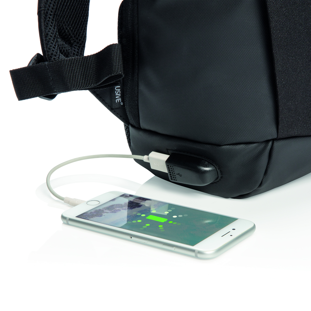 Mochila Madrid antirobo con RFID y USB sin PVC