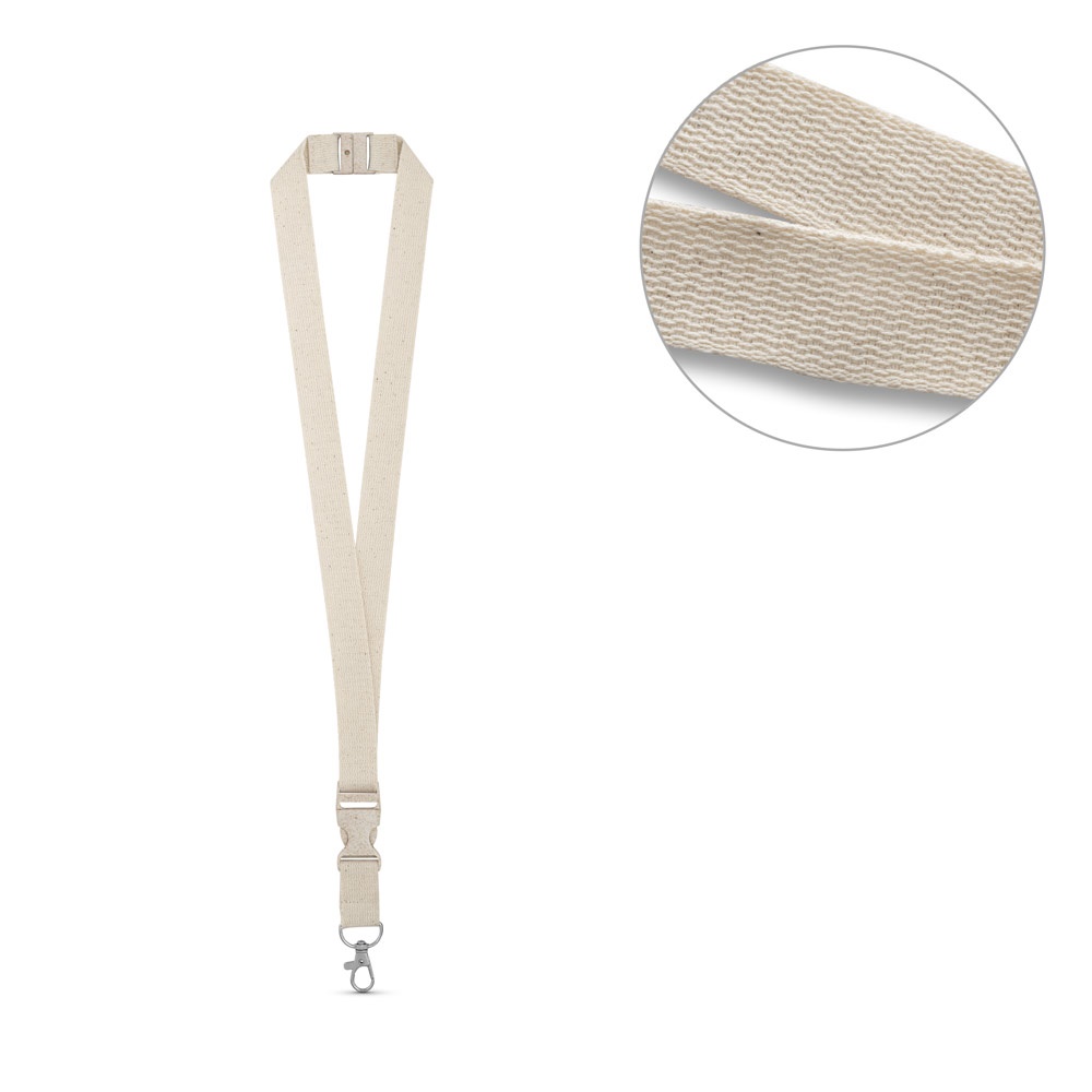 BALLINA. Lanyard de algodón 100% con mosquetón de metal