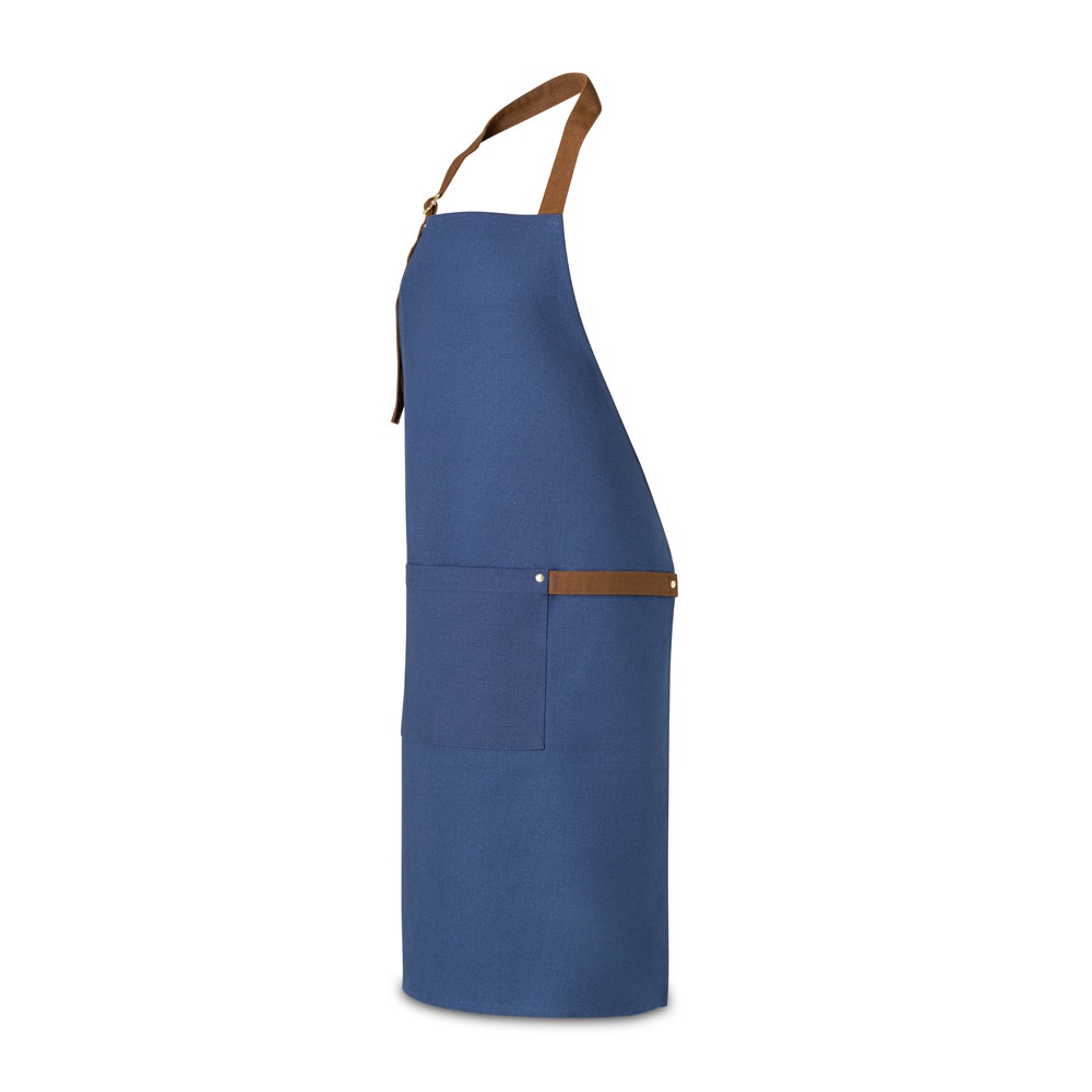 VESPER. Delantal de lona 100% algodón (300 g/m²) con detalles metálicos