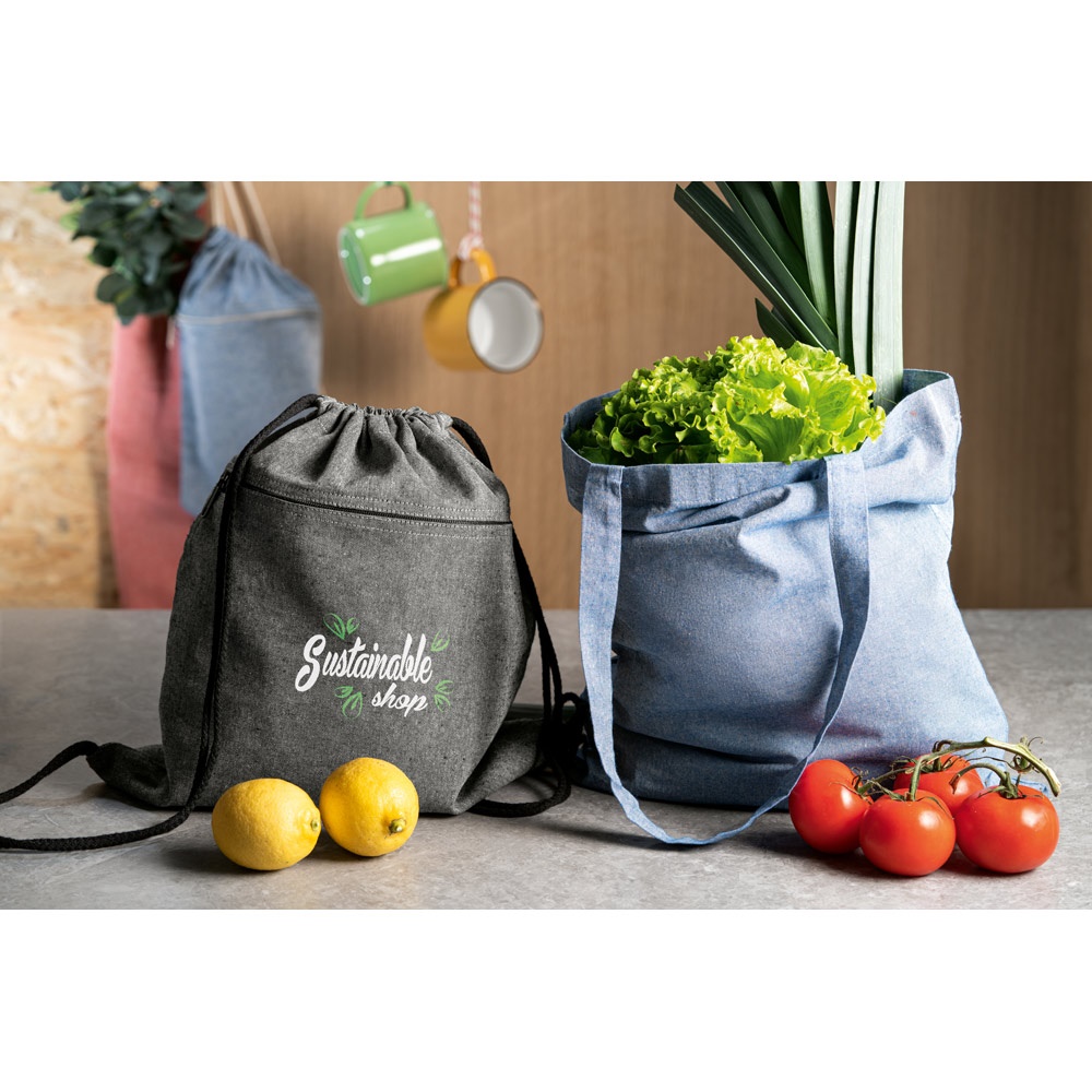 RYNEK. Bolsa con algodón reciclado (70%), poliéster (30% rPET) (140 g/m²)