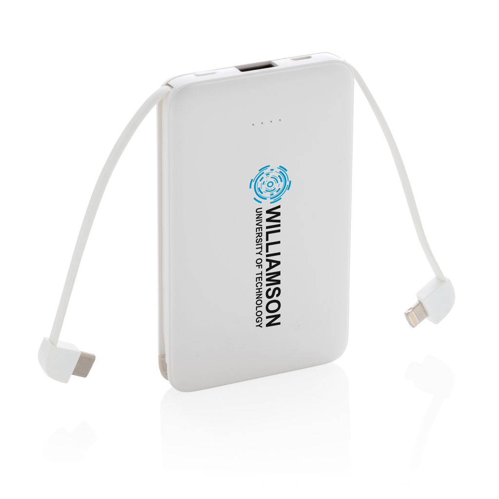 Powerbank 5.000 mAh de bolsillo con cables integrados