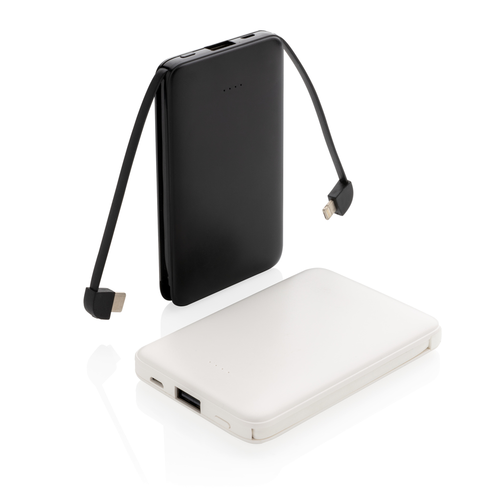 Powerbank 5.000 mAh de bolsillo con cables integrados
