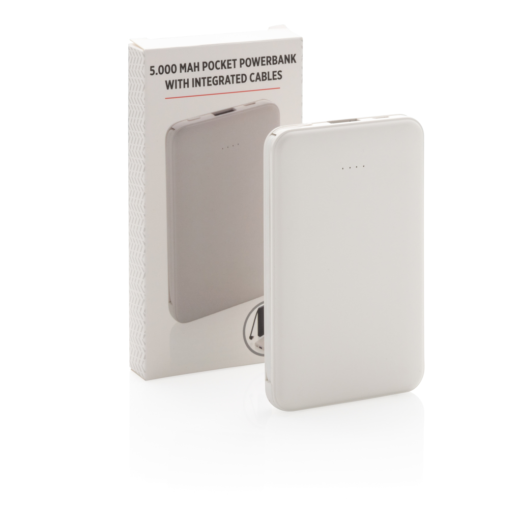 Powerbank 5.000 mAh de bolsillo con cables integrados