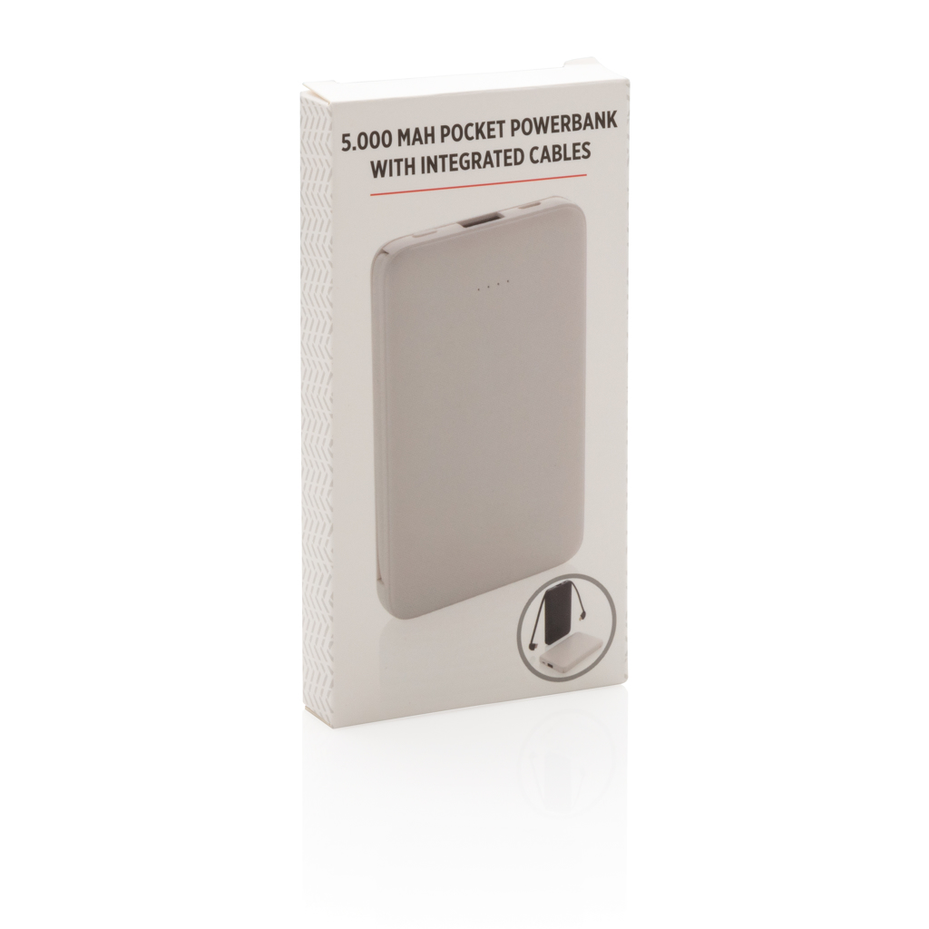 Powerbank 5.000 mAh de bolsillo con cables integrados