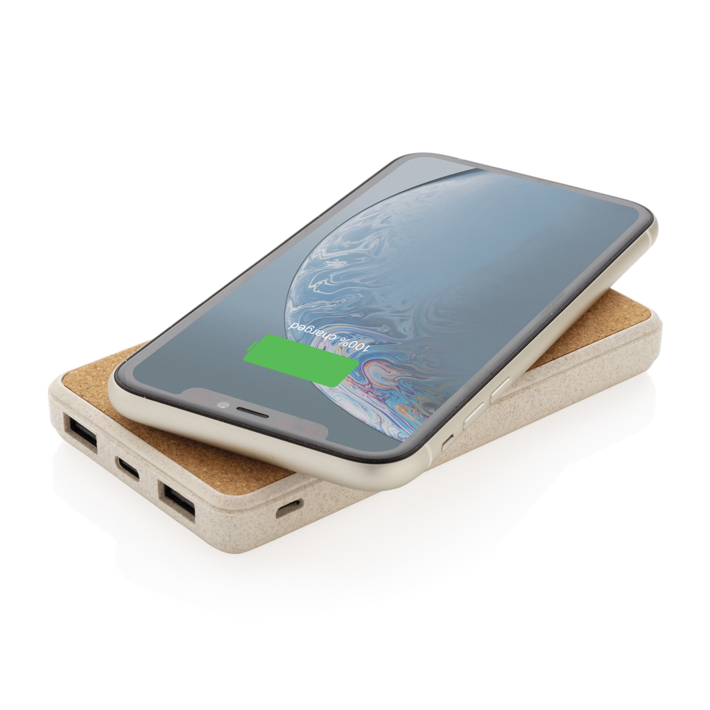 Powerbank inalámbrico 5W de Corcho y Trigo 8.000 mAh
