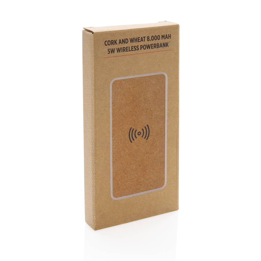 Powerbank inalámbrico 5W de Corcho y Trigo 8.000 mAh